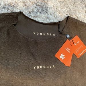 T-Shirt YoungLA Style #4043 Collezione Piping &ndash; Nera, Taglia MED, Oversize, Cotone